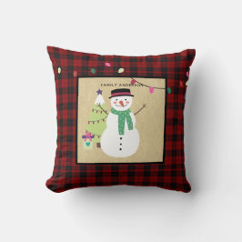 Cojín Decorativo Niños con cola de búfalo de nieve personalizada