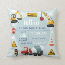 Cojín Decorativo Niños Cute Construcción Digger Bebé Estaciones de 