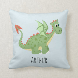 Cojín Decorativo Niños Cute Green Magical Dragon Kids