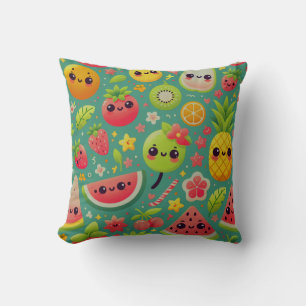 Cojín Decorativo Niños de frutas tropicales de verano