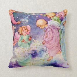 Cojín Decorativo Niños del ángel que juegan en el Bello Artes de