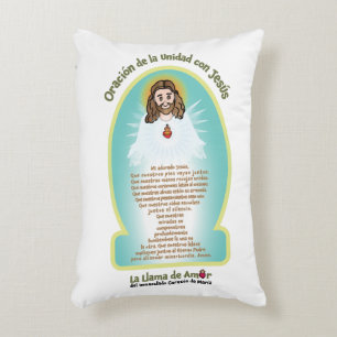 Cojín Decorativo Niños Españoles Icono de Mamá María + Oración de U