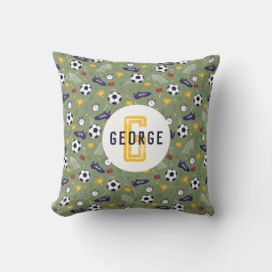 Cojín Decorativo Niños Fútbol Verde Fútbol Deportes Niños
