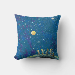 Cojín Decorativo Niños Mirando El Cielo Nocturno