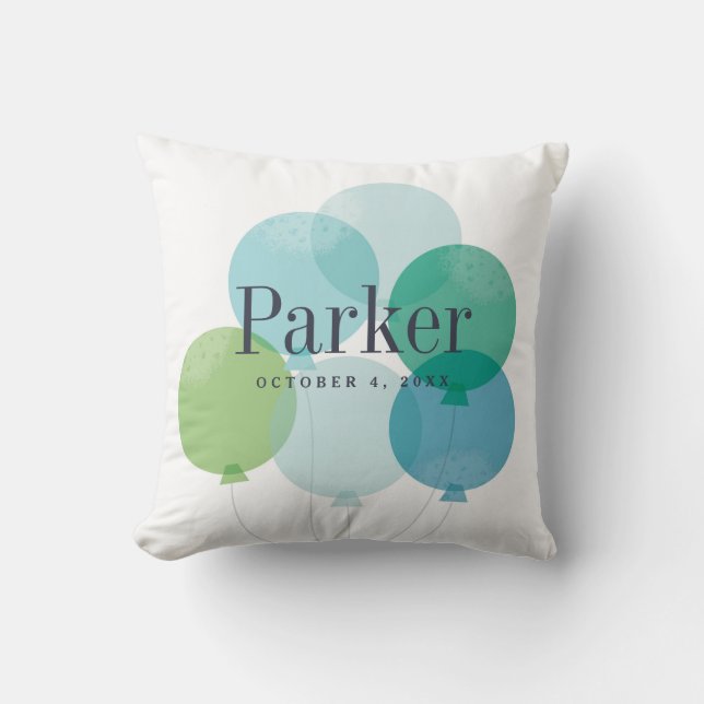 Cojín Decorativo Niños modernos con globo azul Bunch niños con arco (Anverso)