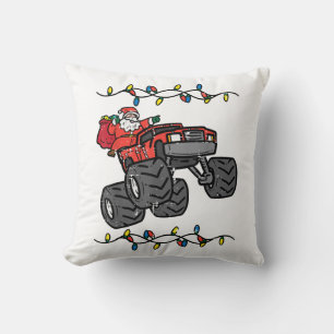 Cojín Decorativo Niños Niño Camión Monstruo Santa Navidad Yo