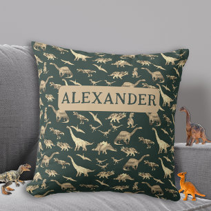 Cojín Decorativo Niños Personalizado Dinosaurio Verde