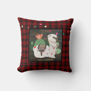Cojín Decorativo Niños personalizados LLama Alpaca Xmas Buffalo Pla