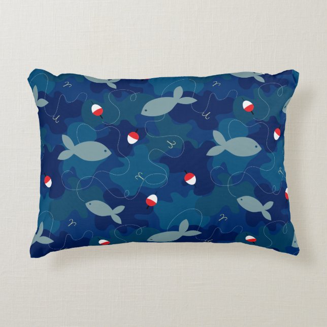 Cojín Decorativo Niños pescando azul (Anverso)