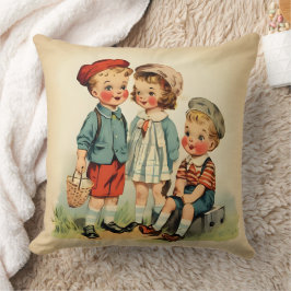 Cojín Decorativo Niños Retro Atemporales