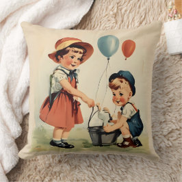 Cojín Decorativo Niños Retro Atemporales