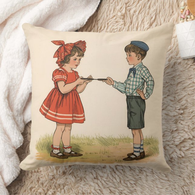 Cojín Decorativo Niños Vintage  (Manta)