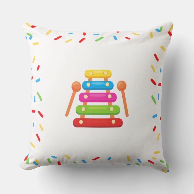 Cojín Decorativo Niños Xilófono Tema Cuadrado Cushion (Anverso)