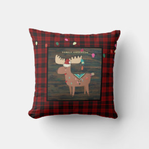 Cojín Decorativo Niños Xmas Personalizadas MOOSE Buffalo Tapado