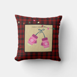 Cojín Decorativo Niños Xmas personalizados MITTENS Buffalo Placa
