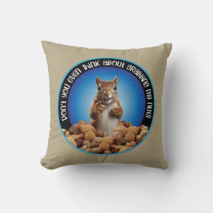 Cojín Decorativo No agarres mis nueces - ardilla divertida