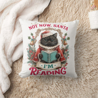 Cojín Decorativo No Ahora Santa Estoy Leyendo 