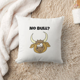 Cojín Decorativo No Bull Funny Brown Personalizado Cow Head Art