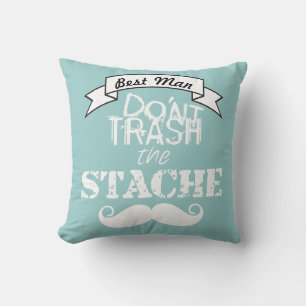 Cojín Decorativo No destrocen el bigote de bigote retro hipster
