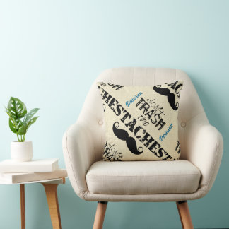 Cojín Decorativo No destrocen el bigote de bigote retro hipster