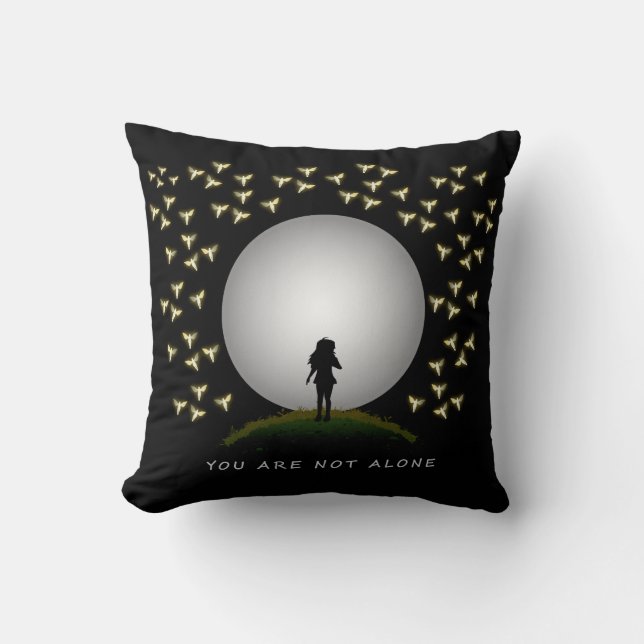 Cojín Decorativo No estás solo, mensaje de esperanza de Angel Pillo (Anverso)