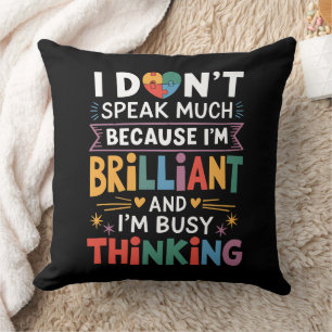 Cojín Decorativo No hablo mucho autismo brillante autista