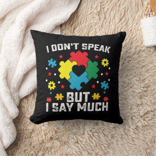 Cojín Decorativo No Hablo Pero Digo Mucho Conciencia del Autismo