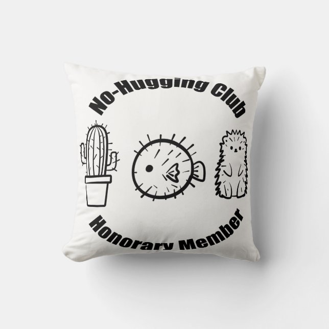 Cojín Decorativo No hay club de abrazos (Anverso)