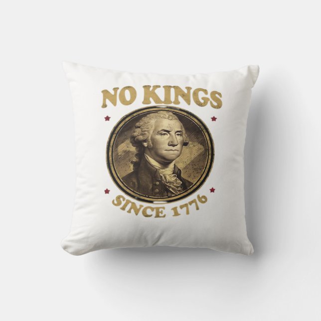 Cojín Decorativo No Kings Desde 1776 Clásico (Anverso)