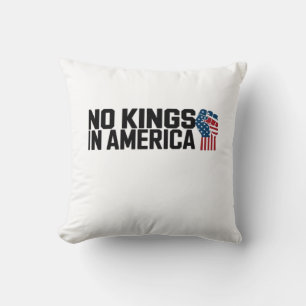 Cojín Decorativo No Kings En América USA Gráfica Vintage