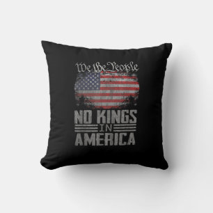 Cojín Decorativo No Kings In America Bandera de EE. UU. Gráfico Art