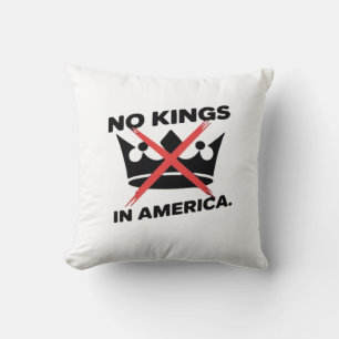 Cojín Decorativo No Kings In America Estilo Retro Anti Esencial