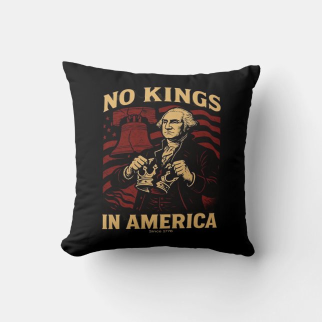 Cojín Decorativo No Kings In America Since 1776 Anti-Donald Trumpp (Anverso)
