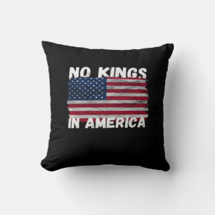Cojín Decorativo No Kings In America USA Flag Freedom Classic