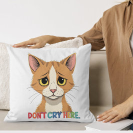 Cojín Decorativo No llores aquí | con retro divertido personalizado