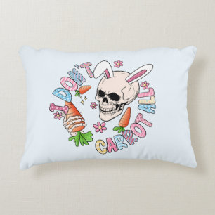 Cojín Decorativo No me agota para nada - Conejo de cráneo y Pascua