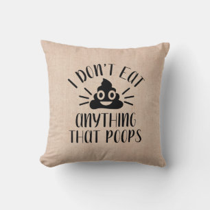 Cojín Decorativo No me como nada que poops, vegan
