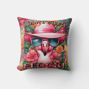 Cojín Decorativo No me importa el flamenco rosado de rebaño flotant