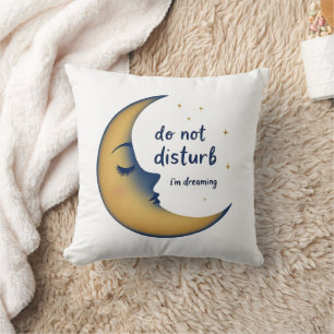 Cojín Decorativo No Molestar Estoy Soñando Elegante Luna Estrellas 