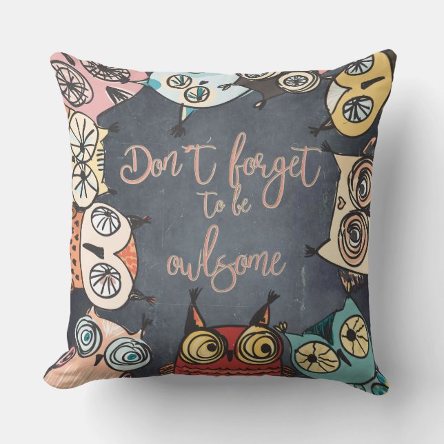 Cojín Decorativo No olvide ser aburrido (Anverso)