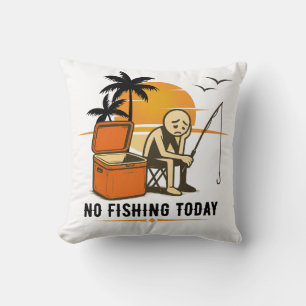 Cojín Decorativo No Pescar Hoy Triste Stickman Amantes De La Pesca