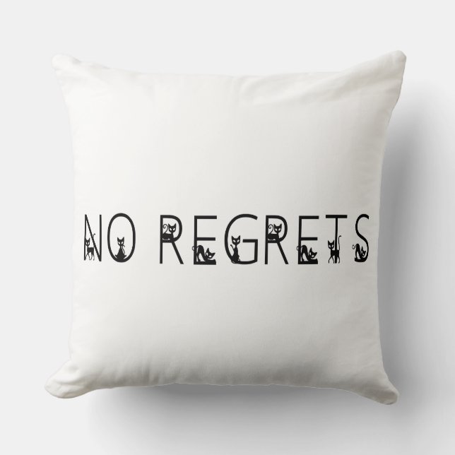 Cojín Decorativo No Regrets black cats font (Anverso)