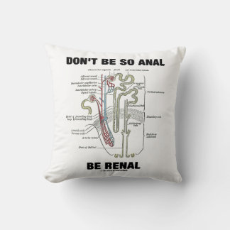 Cojín Decorativo No seas tan Anal Be Renal Riñon Humor de Nephron