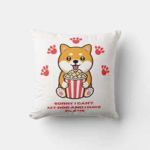 Cojín Decorativo Noche de cine divertida para amantes de perros Cut