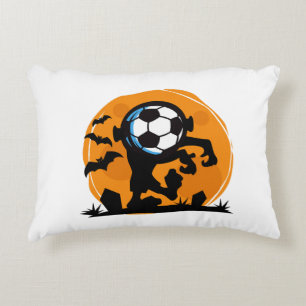 Cojín Decorativo Noche de Halloween de fútbol