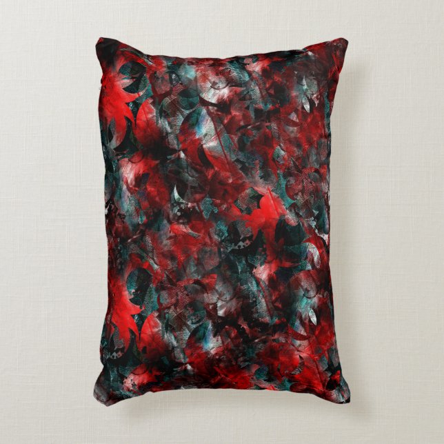 Cojín Decorativo Noche de hojas rojas ostentosamente estropeadas ca (Frente (Vertical))