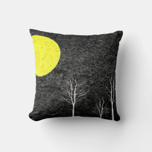 Cojín Decorativo Noche de luna llena   Pintura abstracta