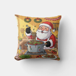 Cojín Decorativo Noche de Pasta Personalizada con Santa Chef