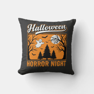 Cojín Decorativo Noche de Terror de Halloween Bosque Fantasma Retro