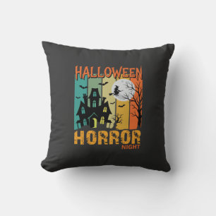 Cojín Decorativo Noche de Terror de Halloween Casa Embrujada Vector